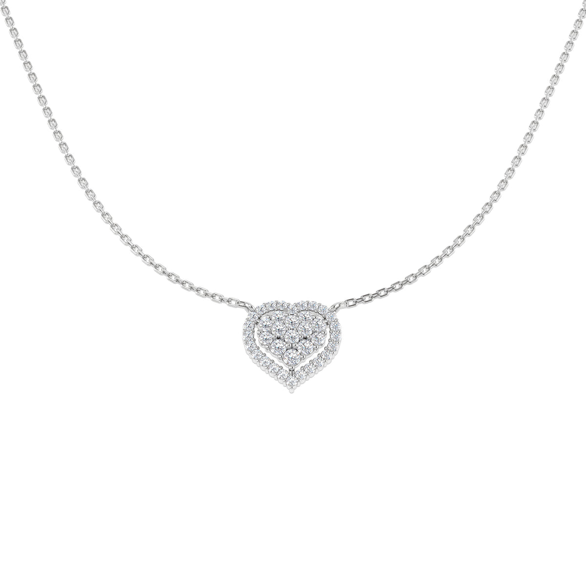 9ct White Gold Round Lab Grown Diamond Necklace 1