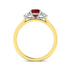 9ct Two Tone Round Ruby and Diamond Ring 2