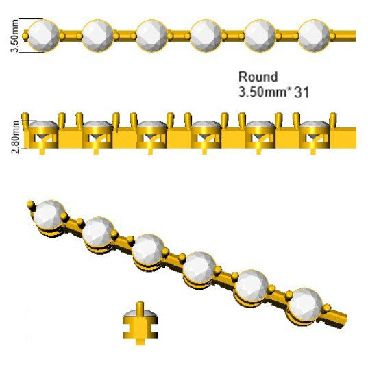 9ct Yellow Gold Round Lab Grown Diamond Bracelet 2