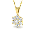9ct Yellow Gold Round Lab Grown Diamond Pendant 1