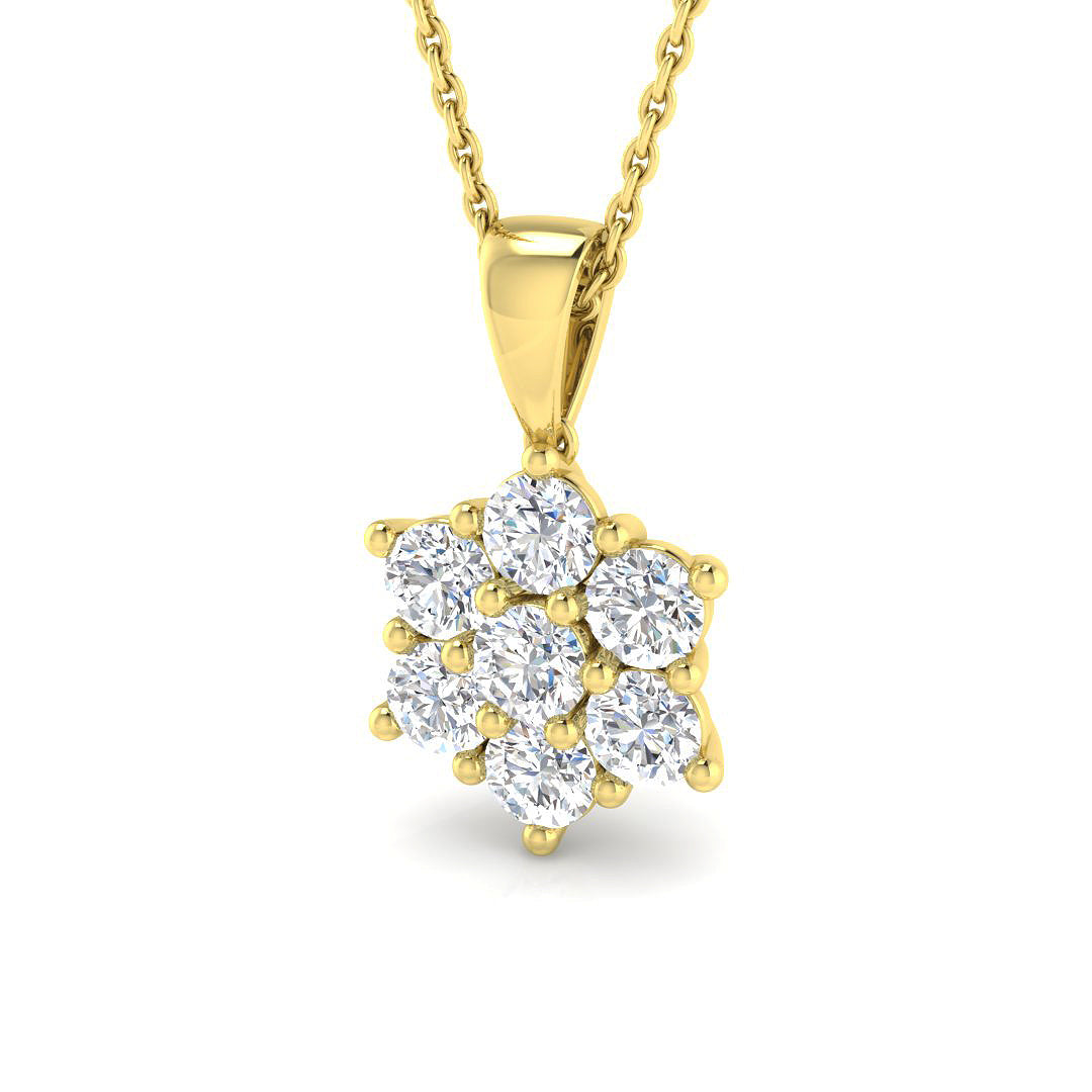 9ct Yellow Gold Round Lab Grown Diamond Pendant 1