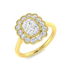 9ct Yellow Gold Cushion Cvd Old Cut Ring 1