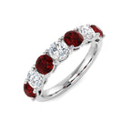 9ct White Gold Round Ruby and Diamond Ring 1