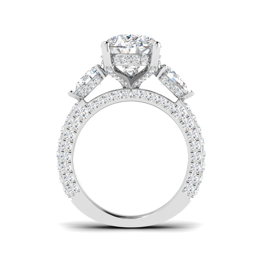 9ct White Gold Pear Lab Grown Diamond Ring 2