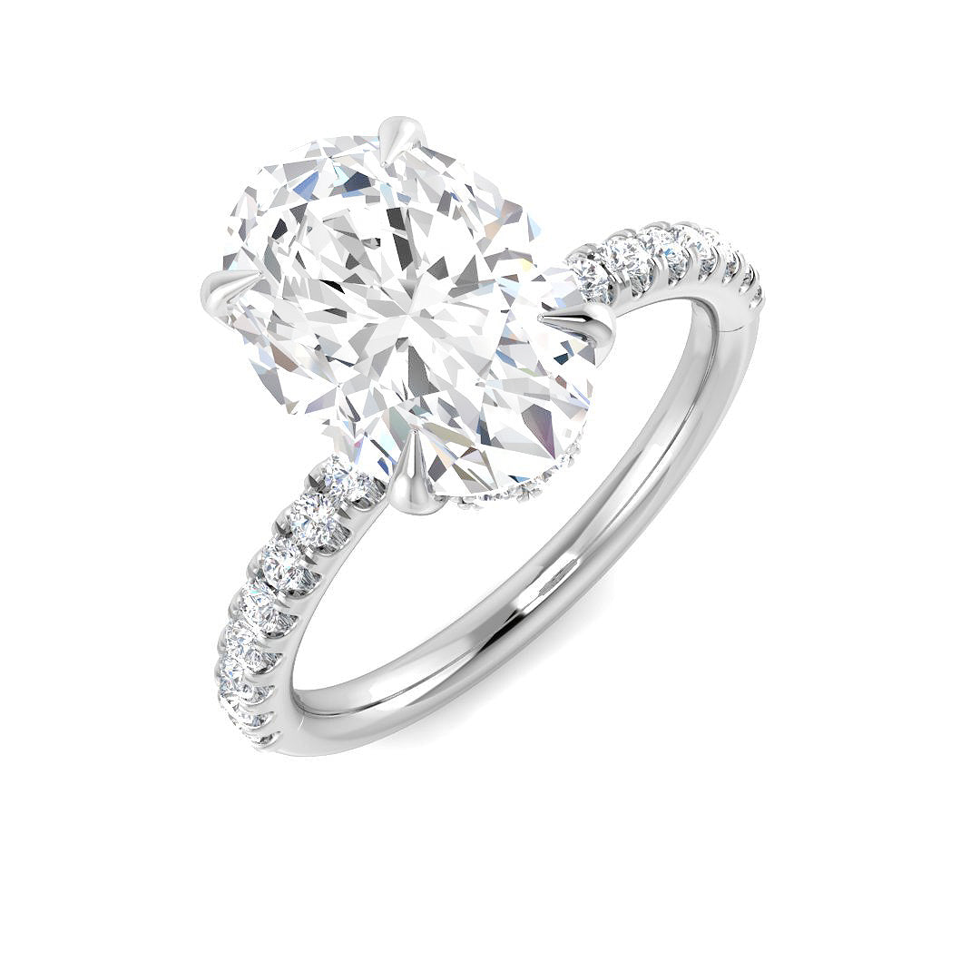 9ct White Gold Oval Lab Grown Diamond Ring 1