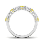 9ct White Gold Oval Lab Grown Diamond and Lab Yellow Diamond Ring 2