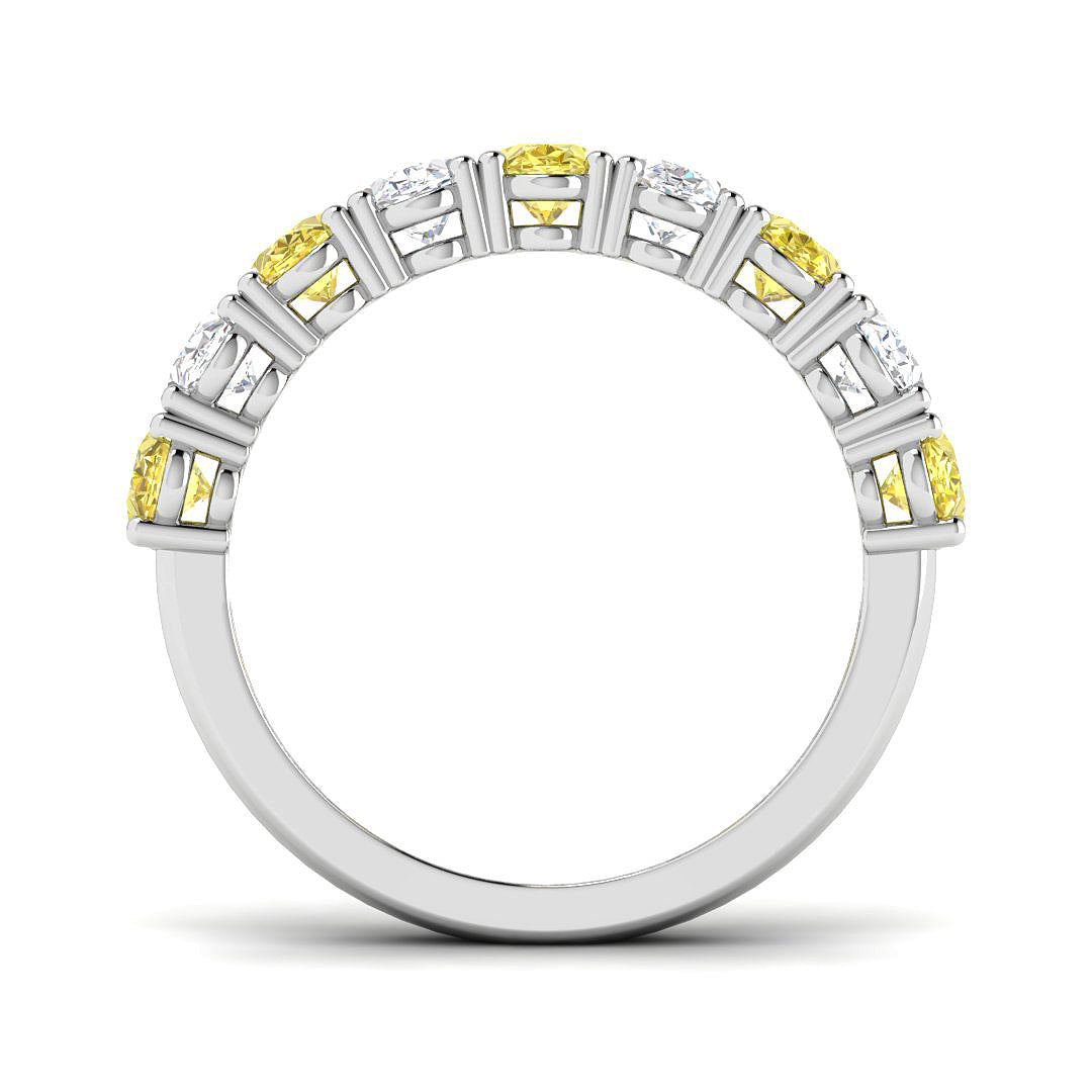 9ct White Gold Oval Lab Grown Diamond and Lab Yellow Diamond Ring 2