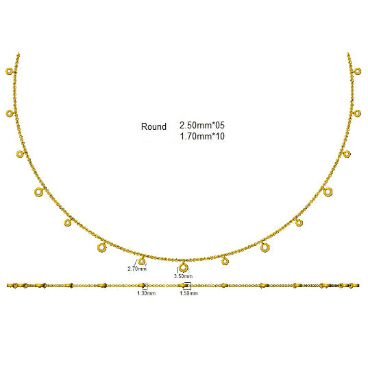 9ct Yellow Gold Round Lab Grown Diamond Necklace 2
