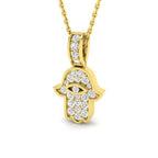9ct Yellow Gold Round Lab Grown Diamond Pendant 1