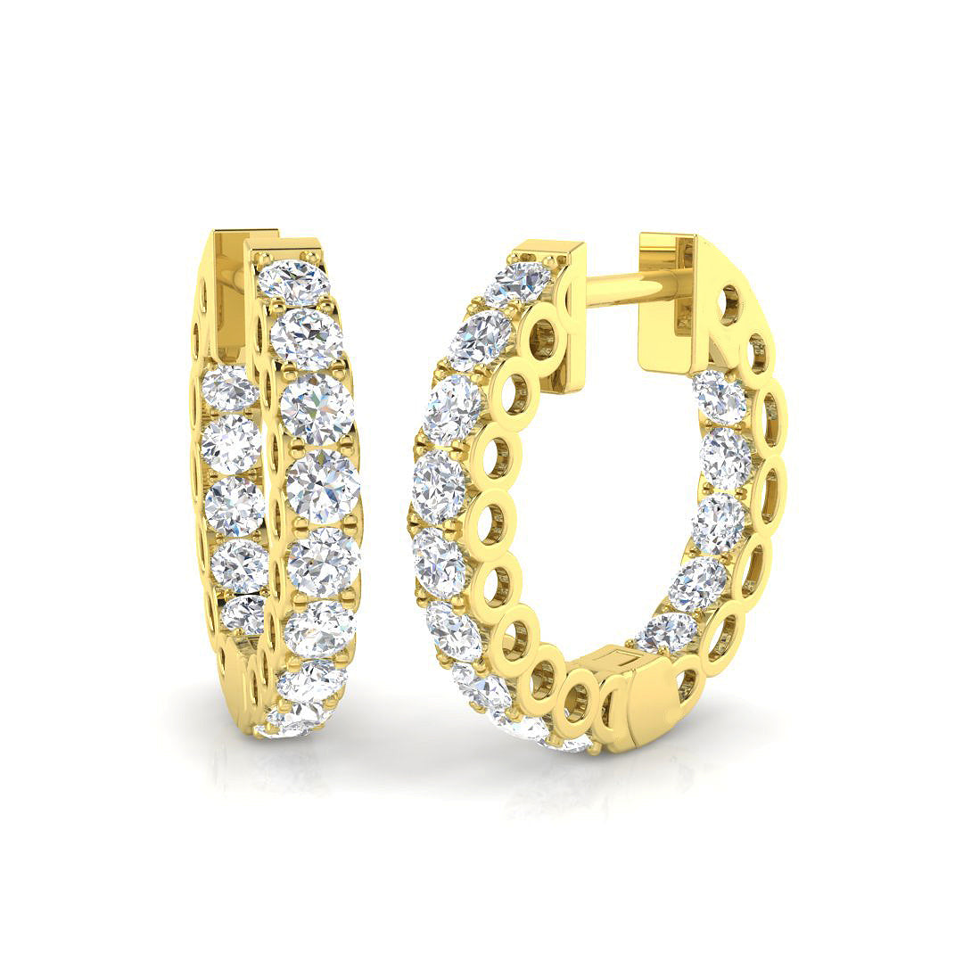 9ct Yellow Gold Round Lab Grown Diamond Earrings 1