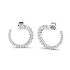 9ct White Gold Round Lab Grown Diamond Earrings 1