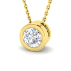 9ct Yellow Gold Round Lab Grown Diamond Pendant 1