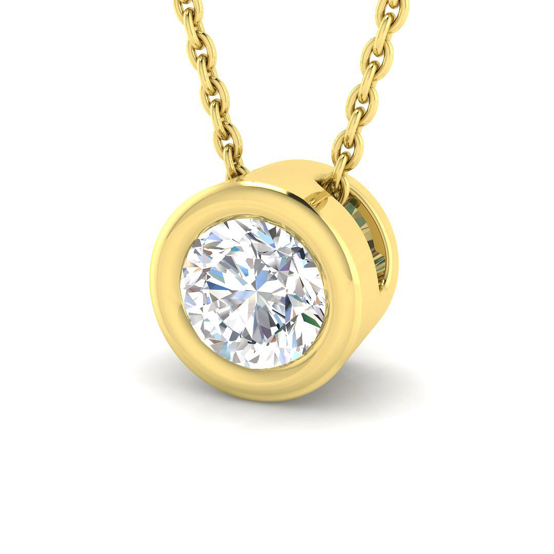 9ct Yellow Gold Round Lab Grown Diamond Pendant 1
