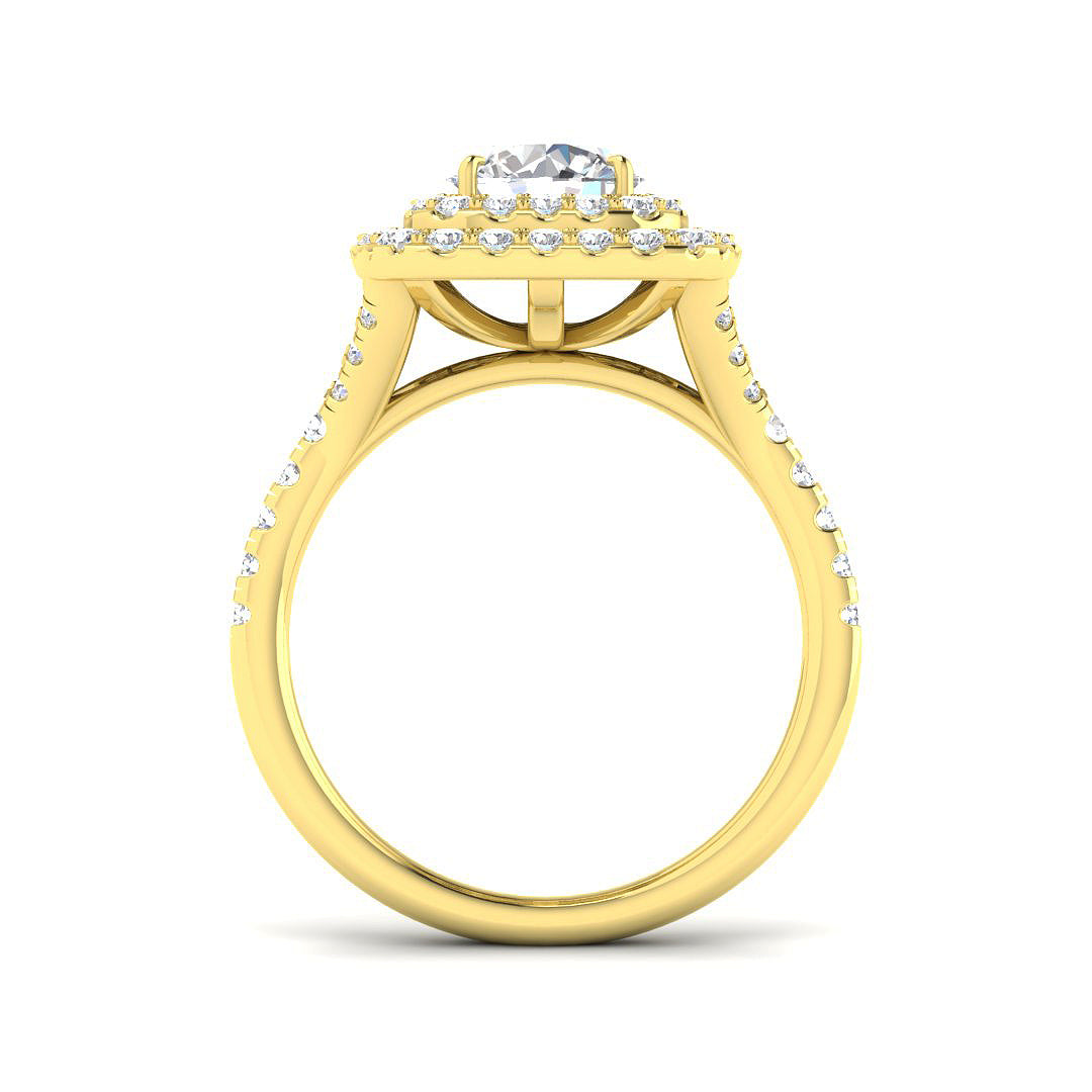 18ct Yellow Gold Round Lab Grown Diamond Ring 2