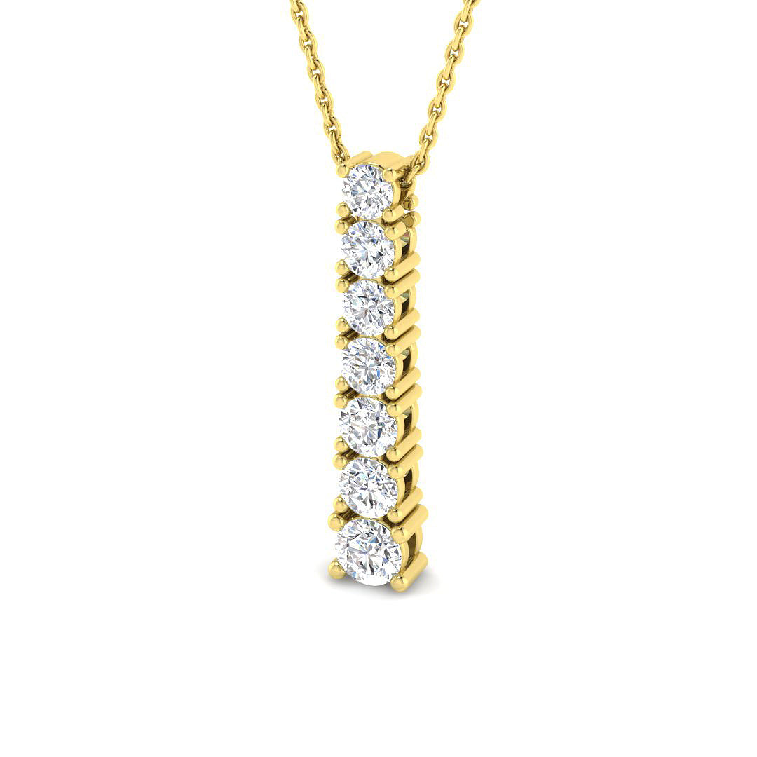 9ct Yellow Gold Round Lab Grown Diamond Pendant 1