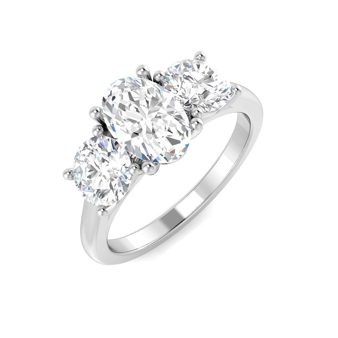 Platinum Oval Lab Grown Diamond Ring 1