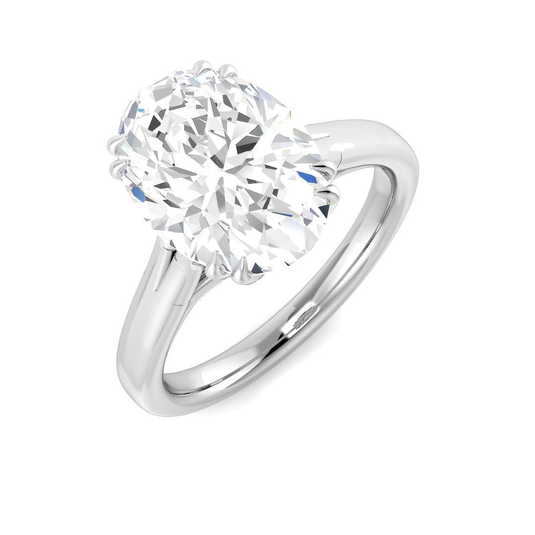 9ct White Gold Oval Lab Grown Diamond Ring 1