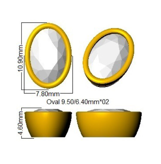9ct Yellow Gold Oval Lab Grown Diamond Earrings 2