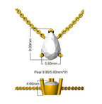 9ct Yellow Gold Pear Lab Grown Diamond Necklace 2
