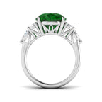 Platinum Marquise and Pear Emerald and Diamond Ring 2