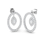 9ct White Gold Marquise Lab Grown Diamond Earrings 1
