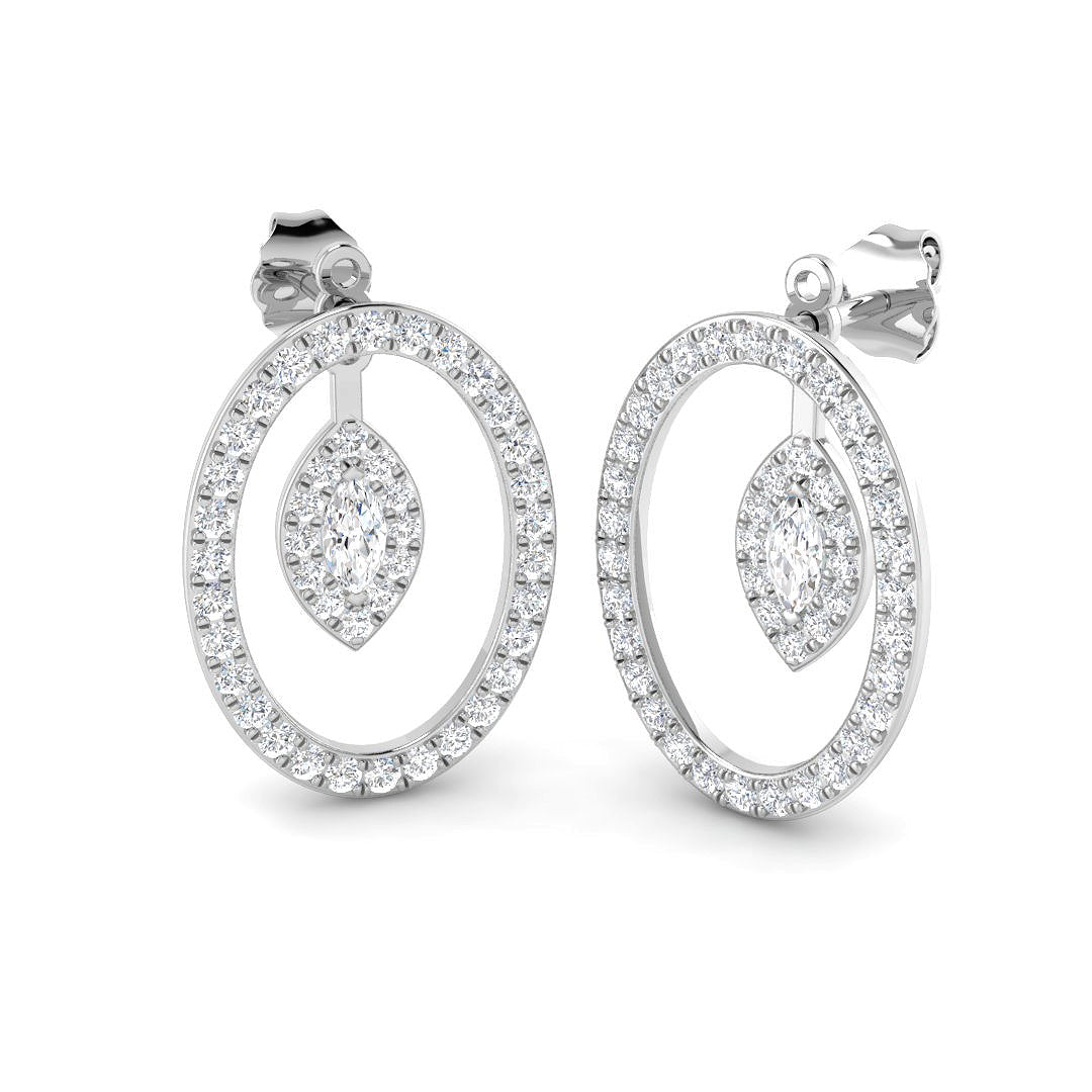 9ct White Gold Marquise Lab Grown Diamond Earrings 1
