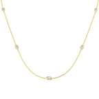 9ct Yellow Gold Marquise Lab Grown Diamond Necklace 1