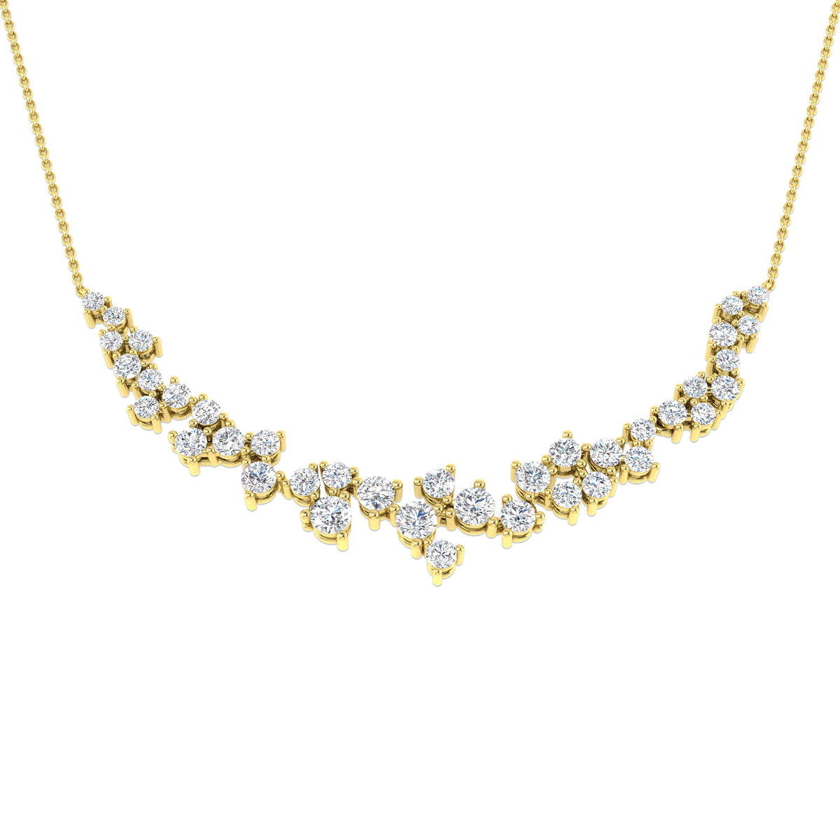 9ct Yellow Gold Round Lab Grown Diamond Necklace 1