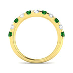 9ct Yellow Gold Round Emerald and Diamond Ring 2