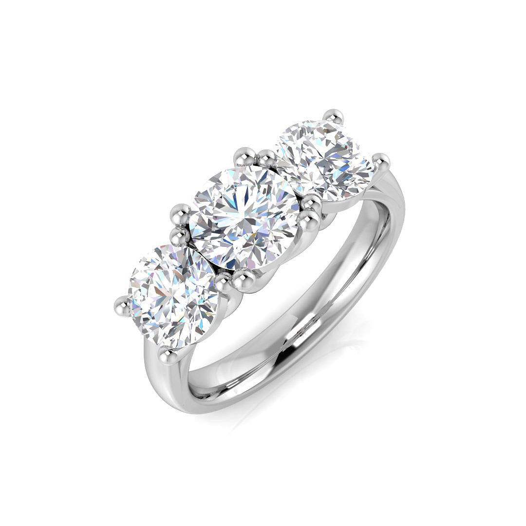 Platinum Round Lab Grown Diamond Ring 1