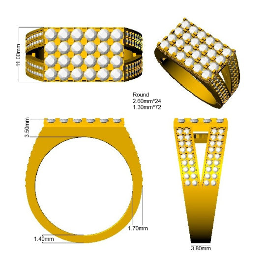 9ct Yellow Gold Round Lab Grown Diamond Ring 3