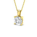 9ct Yellow Gold Round Lab Grown Diamond Pendant 1