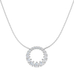 9ct White Gold Round Lab Grown Diamond Necklace 1