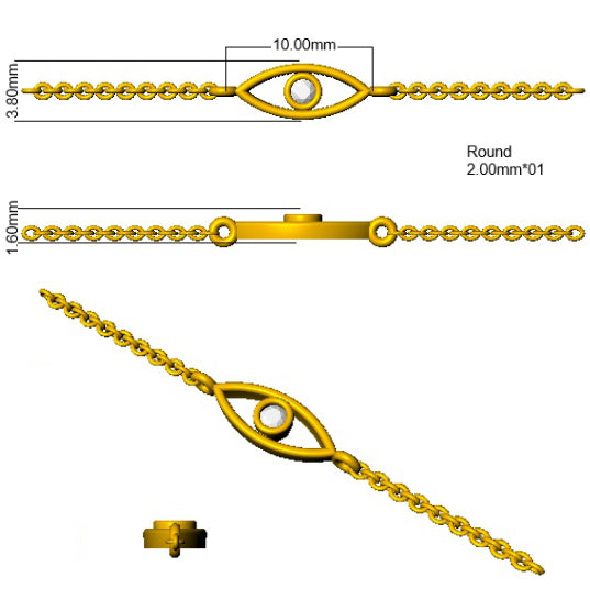 9ct Yellow Gold Round Lab Grown Diamond Bracelet 2