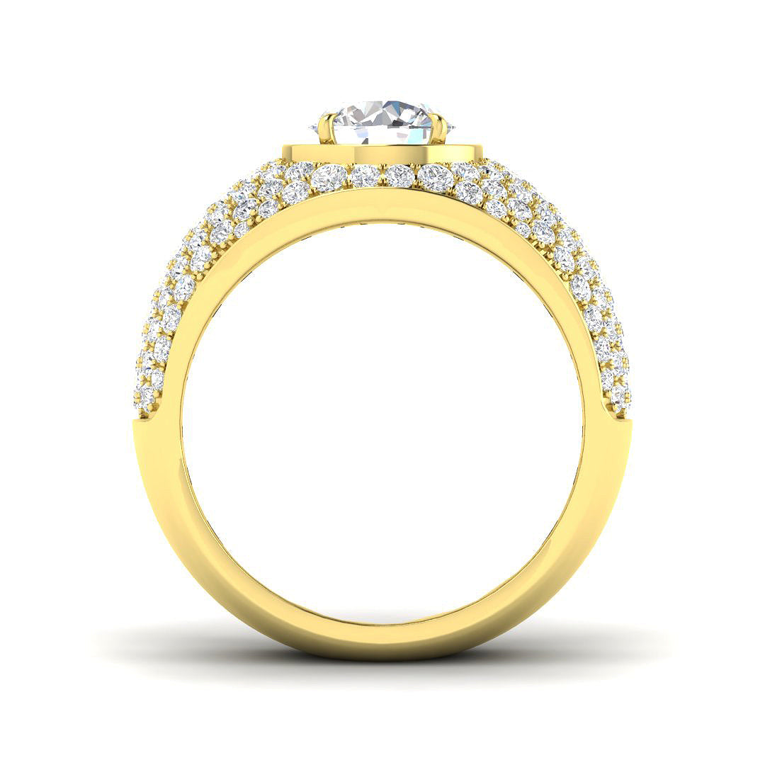 9ct Yellow Gold Round Lab Grown Diamond Ring 2