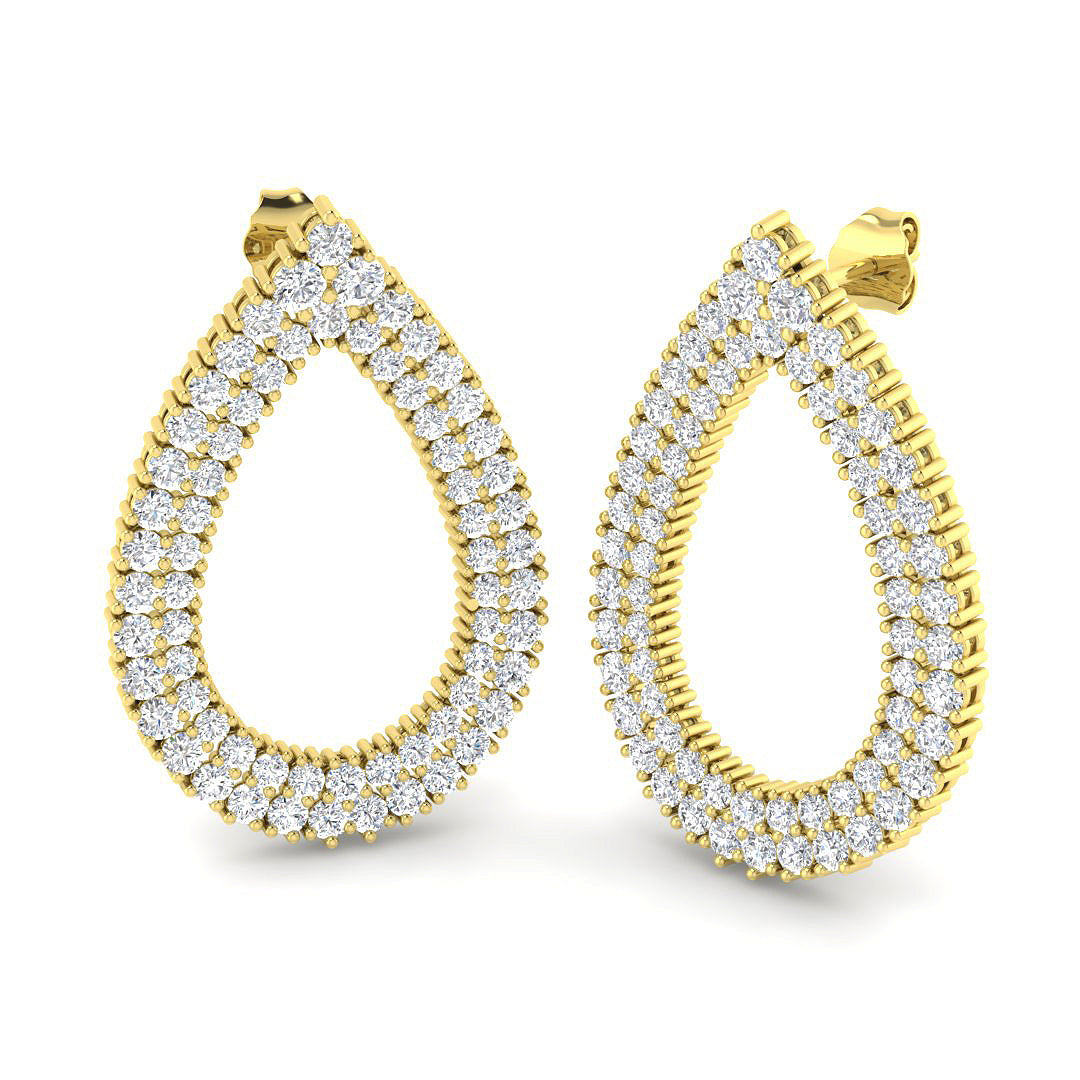 9ct Yellow Gold Round Lab Grown Diamond Earrings 1