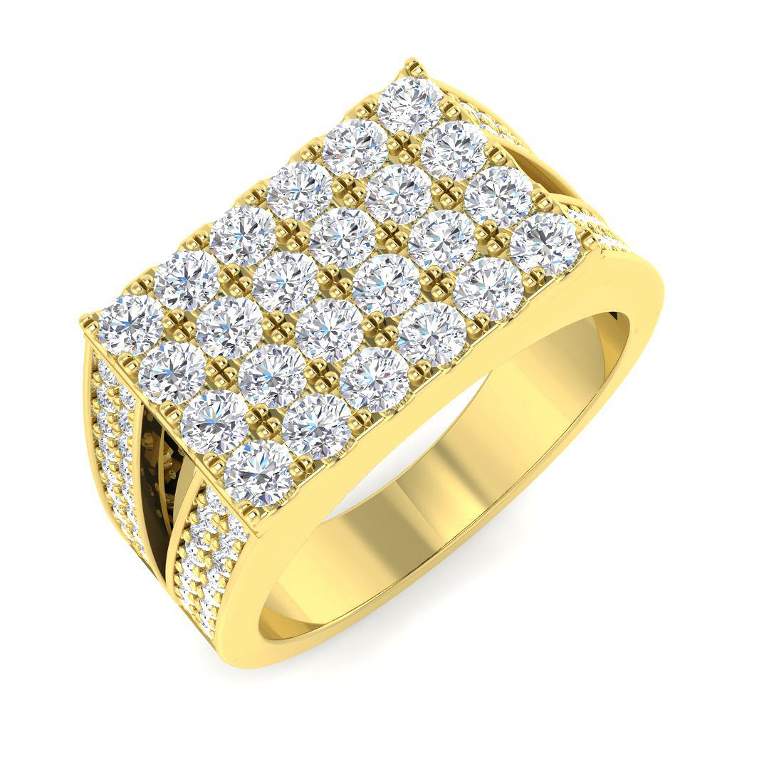 9ct Yellow Gold Round Lab Grown Diamond Ring 1