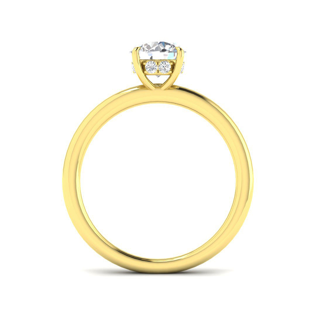 9ct Yellow Gold Round Lab Grown Diamond Ring 2