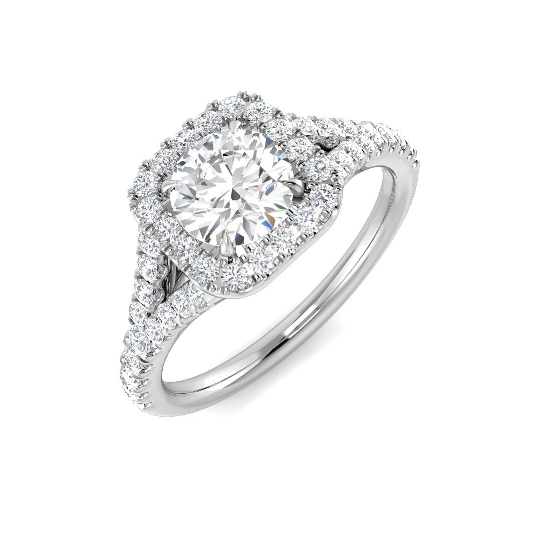 Platinum Round Lab Grown Diamond Ring 1