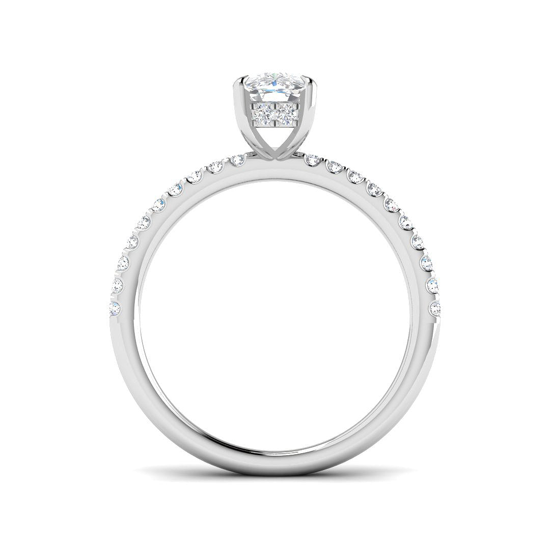 9ct White Gold Radiant Lab Grown Diamond Ring 2