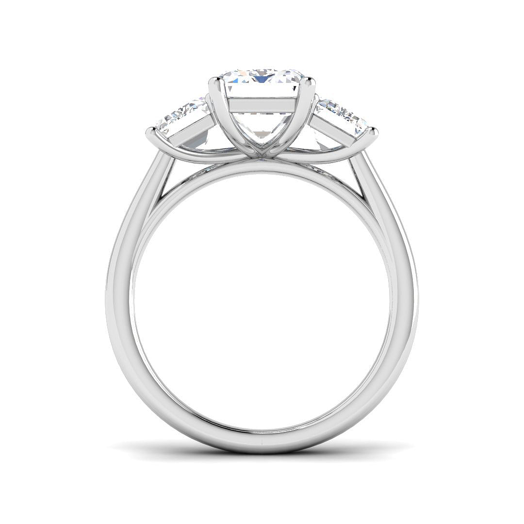 Platinum Emerald Cut Lab Grown Diamond Ring 2