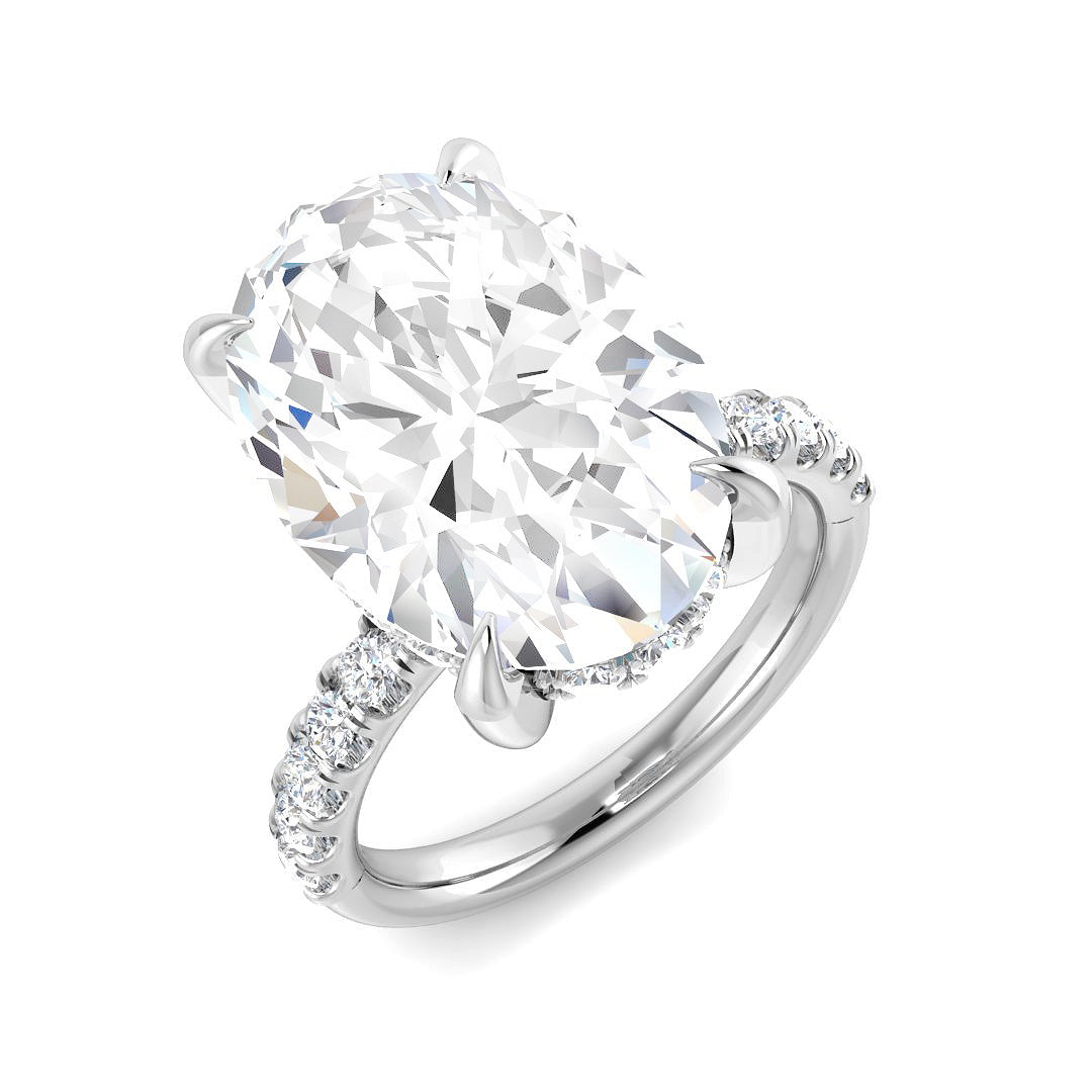 9ct White Gold Oval Lab Grown Diamond Ring 1