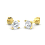 9ct Yellow Gold Round Lab Grown Diamond Earrings 1