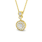 9ct Yellow Gold Round Lab Grown Diamond Pendant 1