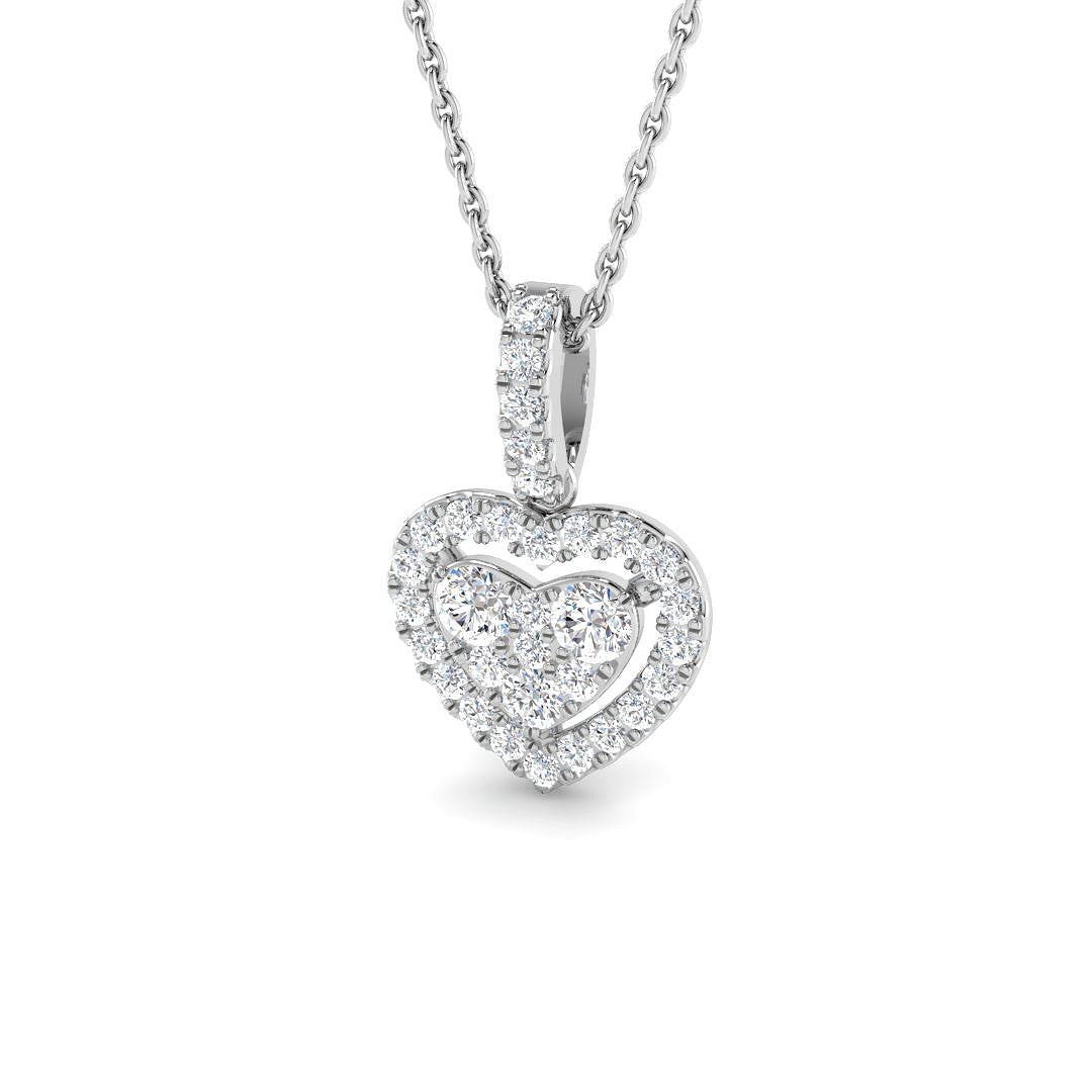9ct White Gold Round Lab Grown Diamond Pendant 1