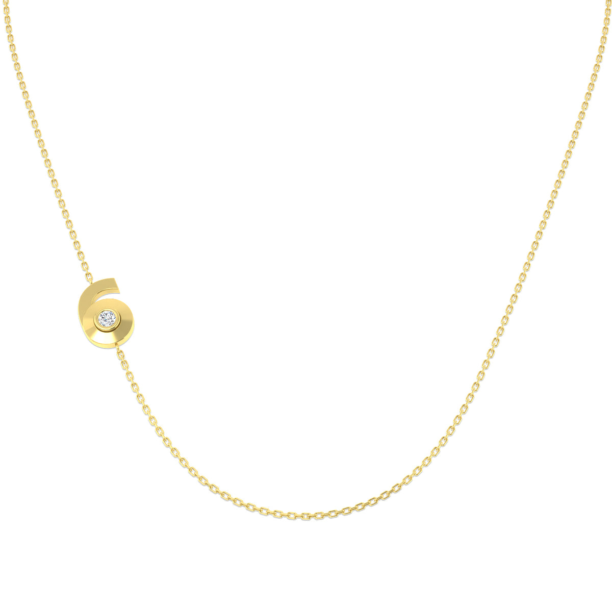9ct Yellow Gold Round Lab Grown Diamond Necklace 1