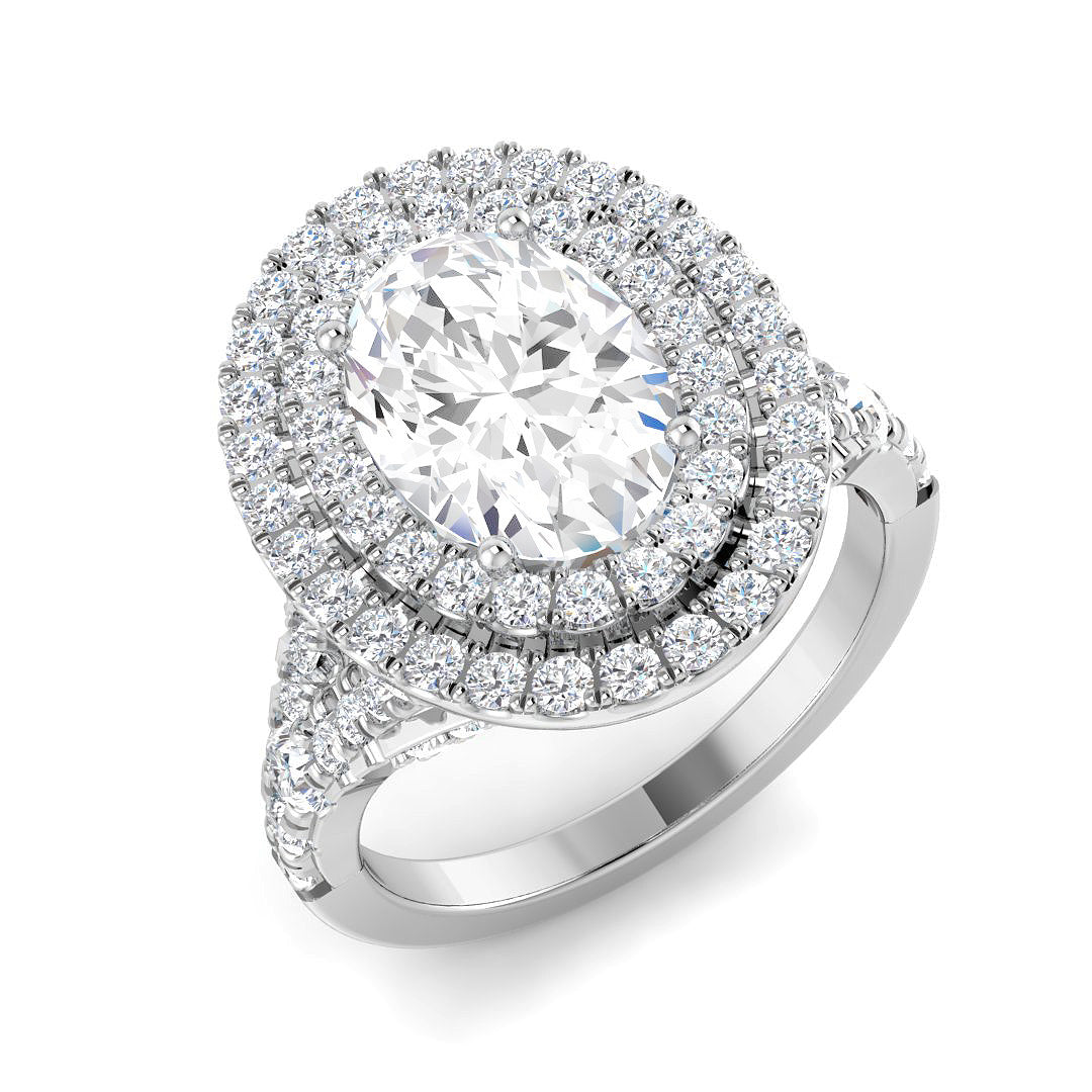 9ct White Gold Oval Lab Grown Diamond Ring 1