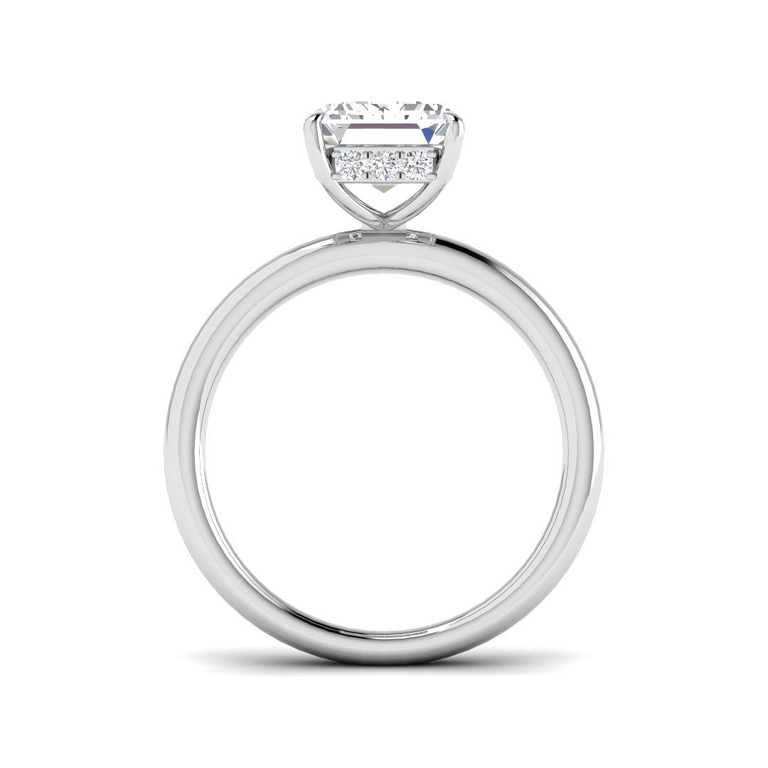Platinum Emerald Cut Lab Grown Diamond Ring 2