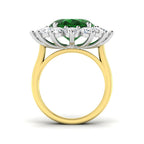 18ct Two Tone Oval Emerald and Diamond Ring 2