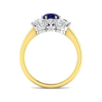 9ct Two Tone Cushion Blue Sapphire and Diamond Ring 2